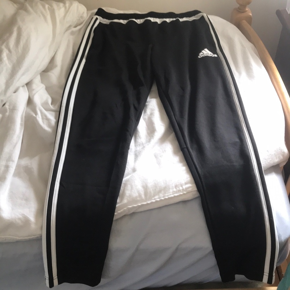 Adidas Black and White Joggers
